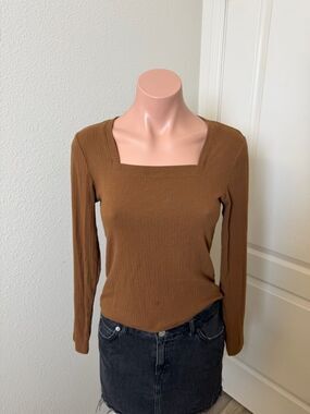 Old Navy Long Sleeve Square Neck Top Sz S